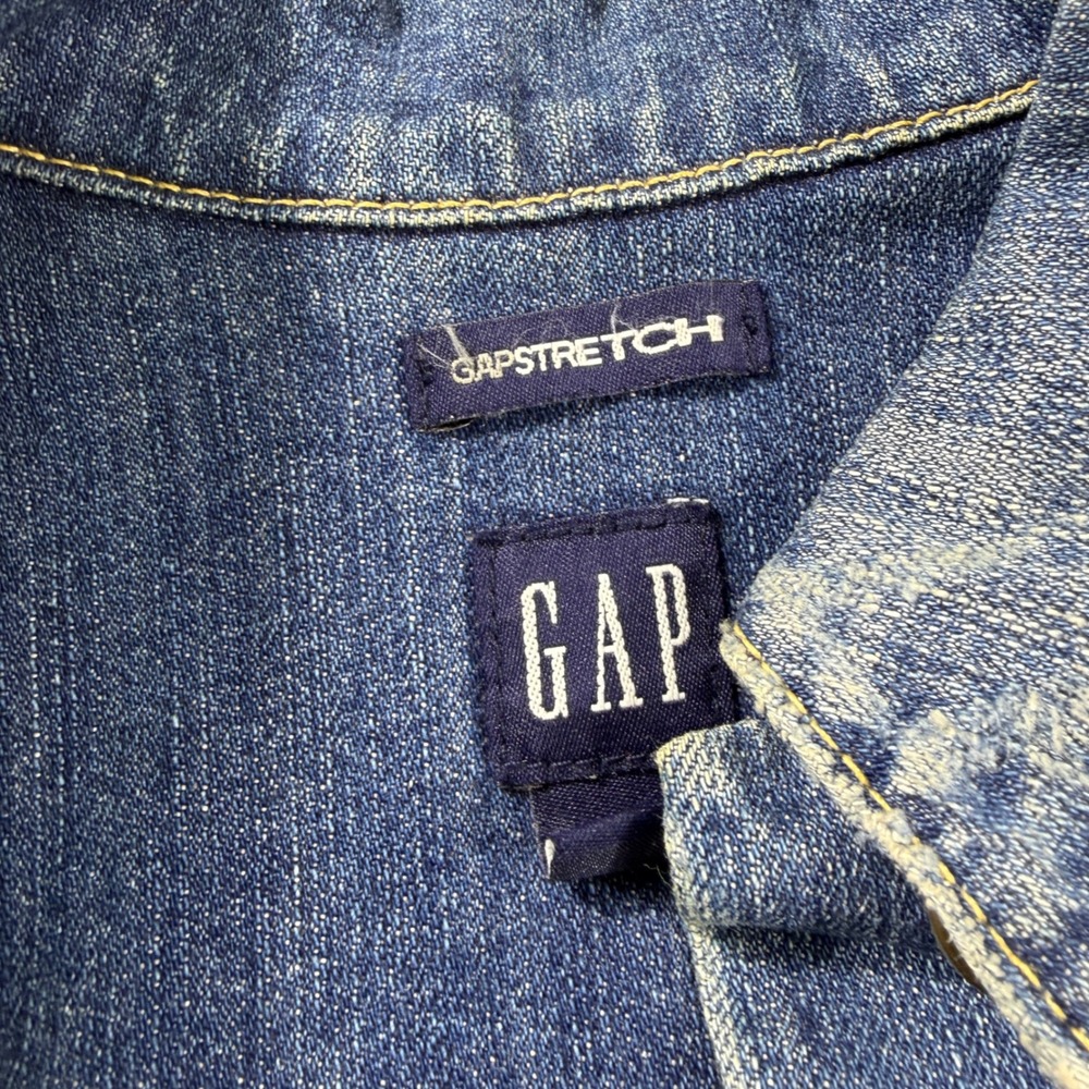 Gap Womens XS Wash Stretch Denim Trucker Jacket Cropped Blue 2YK from 2005 - Picture 4 of 8